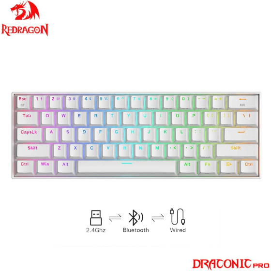 Redragon Gaming ������������ - K530W Rgb Draconic Pro White (Custom Brown)