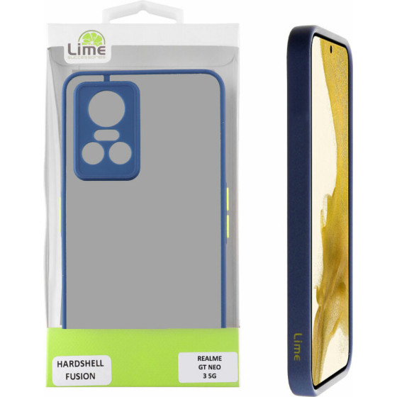 Lime ���� Realme Gt Neo 3 5G 6.7'' Hardshell Fusion Full Camera Protection Blue With Yellow KEYS