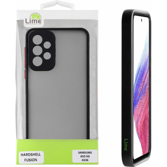 Lime ���� Samsung A53 5G A536 6.5'' Hardshell Fusion Full Camera Protection Black With Red KEYS