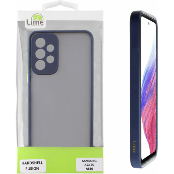 Lime ���� Samsung A53 5G A536 6.5'' Hardshell Fusion Full Camera Protection Blue With Yellow KEYS