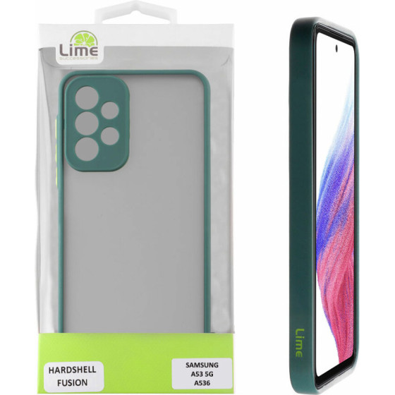 Lime ���� Samsung A53 5G A536 6.5'' Hardshell Fusion Full Camera Protection Green With Yellow KEYS