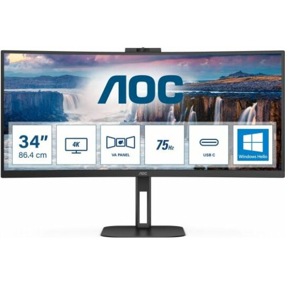 AOC Led CU34V5CW Uwqhd Va Curved 34'' - (CU34V5CW/BK)