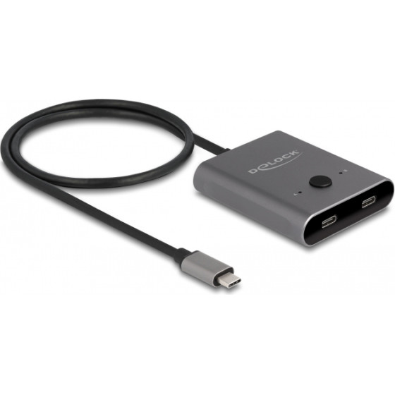 DeLock USB-C Switch 11500, 2 �� 1, bidirectional, 8K, 10Gbps, ���� - (11500-DL)