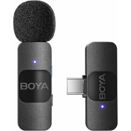 BOYA Wireless Lavalier Microphone For Android Mini Lapel USB-C Connection - (BY-V10)