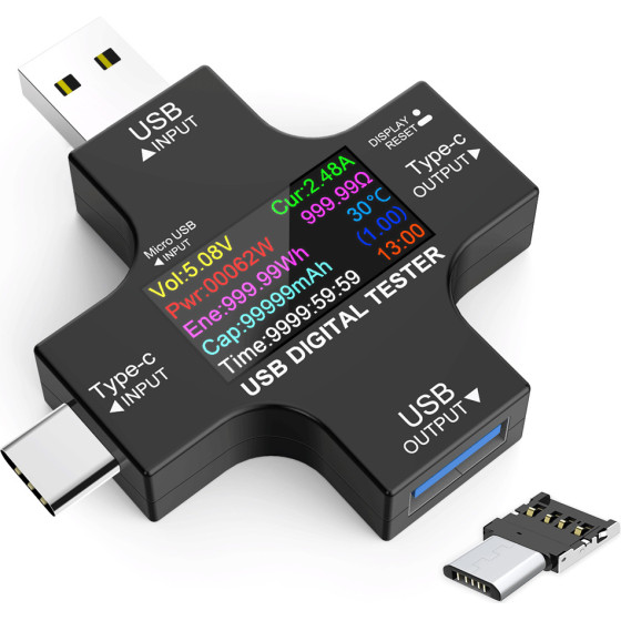 ������� ������� ����������� ����� USB, Micro Usb & USB-C, 3.6-32V, LCD
