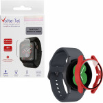 Volte-Tel Tempered Glass Samsung Watch 4 40mm 1.2'' 9H 0.30mm Pc Edge Cover With Key 3D Full Glue Full Cover RED - (5205308325847)