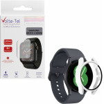 Volte-Tel Tempered Glass Samsung Watch 4 40mm 1.2'' 9H 0.30mm Pc Edge Cover With Key 3D Full Glue Full Cover WHITE - (5205308325823)
