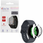Volte-Tel Tempered Glass Samsung Watch 4 44mm 1.4'' 9H 0.30mm Pc Edge Cover With Key 3D Full Glue Full Cover WHITE - (5205308325892)
