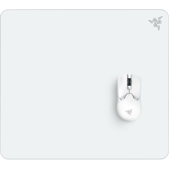Razer Atlas White Glass Gaming Mouse Mat - Premium Tempered Glass - Dirt And Scratch-Resistant - (RZ02-04890200-R3M1)