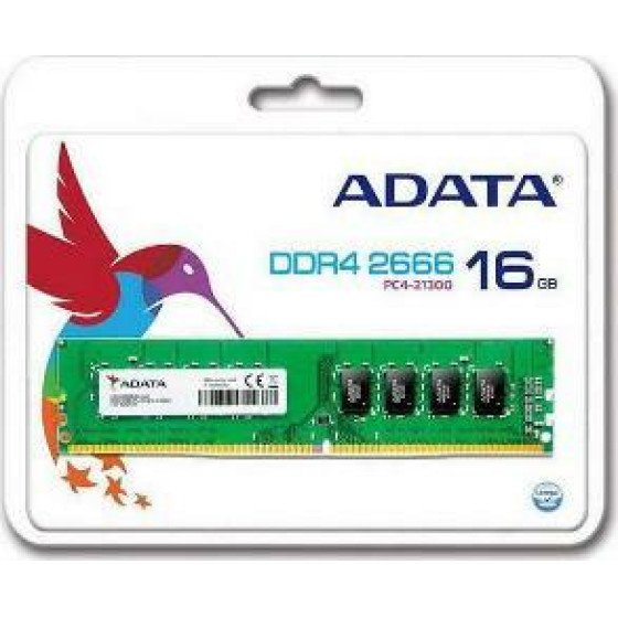 Adata Ram Dimm 16GB DDR4, 2666MHz, CL19, RETAIL, LTW. - (AD4U2666716G19-RGN)