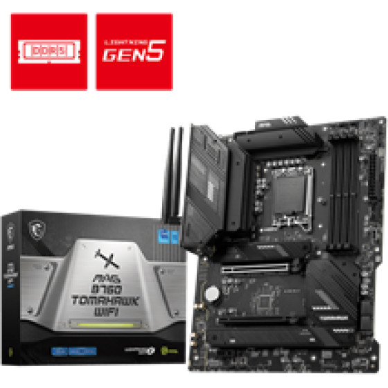 MSI Mb Mag B760 Tomahawk WIFI, Socket Intel LGA1700 13th/12th GEN, Cs Intel B760, 4 Dimm Sockets DDR5, DP/HDMI, Lan 2.5G, WIFI, ATX, 3YW. - (911-7D96-003)