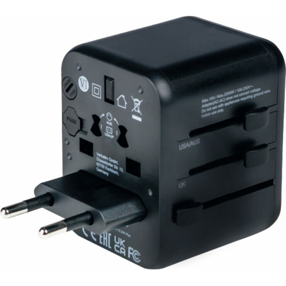 Verbatim UTA-01 Universal Travel ���������� �� 2xUsb Charger - (49543)