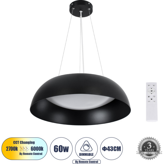 GloboStar Anatolia �������� ���������� ������ Led Cct 60W 6900lm 120� Ac 220-240V - �������� �������� ���� ���������������� All In One ����� 6000k+������ 4500k+����� 2700k Dimmable �43cm - ����� - 3 Years Warranty - (61267)
