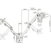 Gembird Adjustable Wall 2-Display Mounting Arm 17'-27', Up To 7KG - (MA-WA2-01)