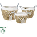 GloboStar Artificial Garden Sardinia ��� 3 ������������ ������ ������� - ����� �������� - Flower Pots ���� �� ������� A:�25cm x �20cm B:�30cm x �27cm C:�35cm x �30cm - (20335)