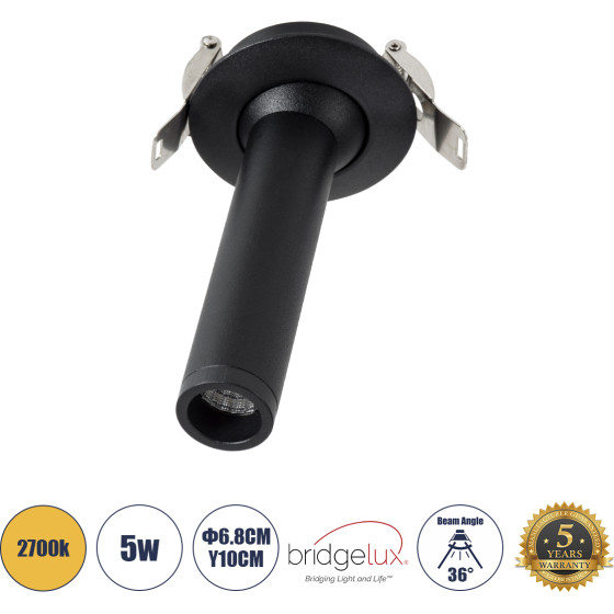 GloboStar Dale ������� Led ��������� Spot Downlight Trimless �6.4cm 5W 500lm 36� Ac 220-240V IP20 �6.4cm x �10cm - ��������� - ����� - ����� ����� 2700K - Bridgelux Cob - Tuv Certified Driver - 5 Years Warranty - (60371)