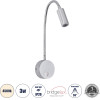 GloboStar Goose �������� ��������� ������ - ������ ����������� Bed Side Led 3W 300lm 36� Ac 220-240V - Reading Light - �6.5 x �15 x �24.5cm - ������ ����� 4500K - ����� ����� - (60879)