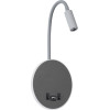 GloboStar Goose �������� ��������� ������ - ������ ����������� Bed Side Led 6W 600lm 36� & 360� Ac 220-240V - Reading Light & 360� ������ �������� - ��������� Usb 3A - �15.5 x �15 x �30.5cm - ������ ����� 4500K - ���� ������� - (60882)