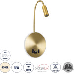GloboStar Goose �������� ��������� ������ - ������ ����������� Bed Side Led 6W 600lm 36� & 360� Ac 220-240V - Reading Light & 360� ������ �������� - ��������� Usb 3A - �15.5 x �15 x �30.5cm - ������ ����� 4500K - ����� �������� - (60885)