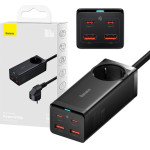 Baseus ��������� �� ������������ ������� �� 2 ����� USB-A ��� 2 ����� USB-C 100W Quick Charge 4.0 ������ (GaN3 Pro) - (CCGAN100-1ACE)