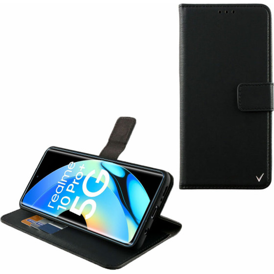Volte-Tel ���� Realme 10 PRO+ 5G 6.7'' Allure Magnet Book Stand Clip BLACK - (5205308333477)
