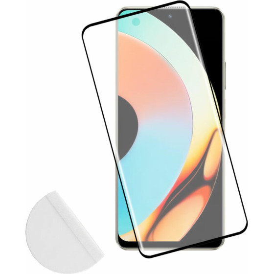 Idol 1991 Tempered Glass Realme 10 PRO+ 5G 6.7'' 9H 0.30mm 3D Full Glue Semi Curved Finger Unlock Black + Squeezy CARD - (5205308335792)