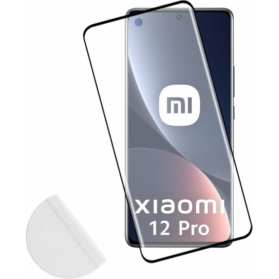 Idol 1991 Tempered Glass Xiaomi 12 Pro 6.73'' 9H 0.30mm 3D Full Glue Semi Curved Finger Unlock Black + Squeezy CARD - (5205308335808)