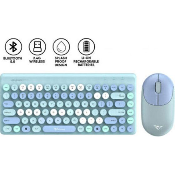 Alcatroz 2.4G Wireless Mouse & Keyboard Jellybean A3000 Aqua - (A3000A)