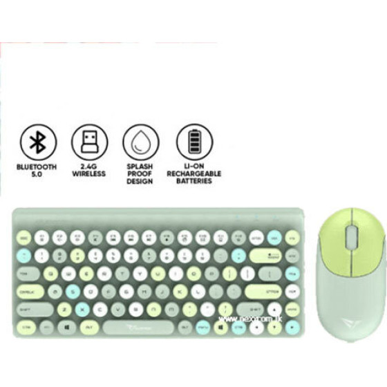 Alcatroz 2.4G Wireless Mouse & Keyboard Jellybean A3000 Crayon Green - (A3000CG)