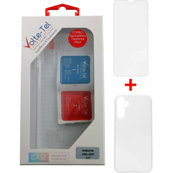 Volte-Tel Combo Samsung A04s A047/A13 5G A136U 6.5'' Tempered 0.30mm + ���� Slimcolor Air WHITE - (5205308336027)