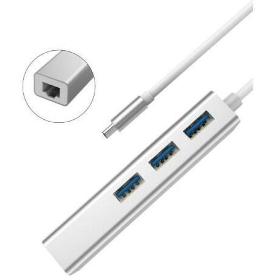 Devia Hub Usb C EC601 Leopard 4 �� 1 �� RJ45 ����� - (6952897987299)