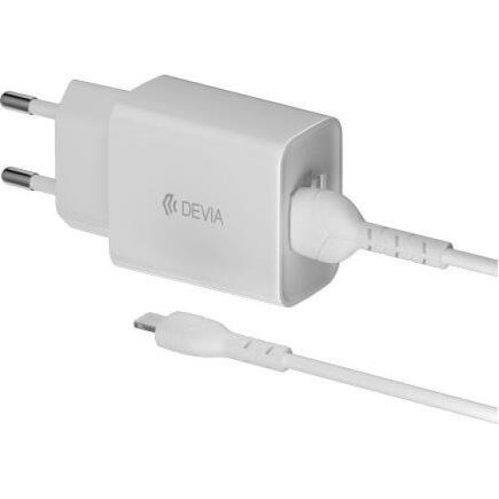 Devia ��������� �������� RLC-526 12W �� ����� ����� Usb A & ������� Lightning EC406 1m Smart ����� - (6938595361395)