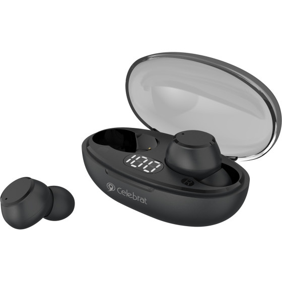 Celebrat Earphones �� ���� �������� TWS-W32, True Wireless, ����� - (W32-BK)