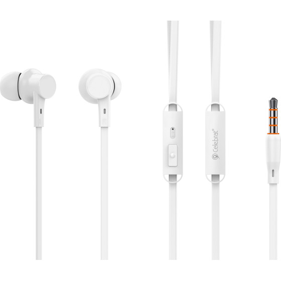 Celebrat Earphones �� ��������� G19, 3.5mm, 1.2m, ����� - (CL-G19-WH)