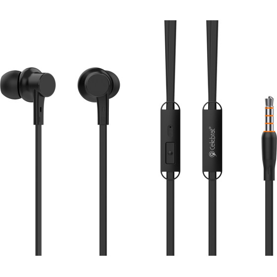 Celebrat Earphones �� ��������� G19, 3.5mm, 1.2m, ����� - (G19-BK)