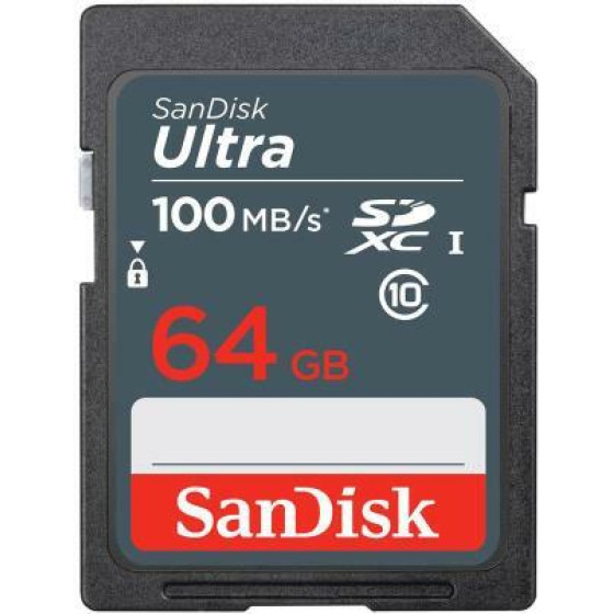 Sandisk ����� ������ Sdxc C10 UHS-I Ultra 100MB/s 64Gb - (SDSDUNR-064G-GN3IN)