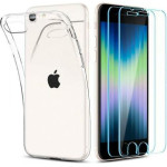 Spigen ���� Tpu Liquid Crystal (1 ���) & Tempered Glass Tr Slim (2 ���) Apple Iphone 7/ 8/ Se 2020/ Se 2022 Crystal Pack ������� - (ACSO4355)