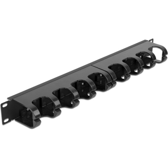 DeLock Cable Management ��� Rack 19''/1U, 10x �������, ����� - (66849)