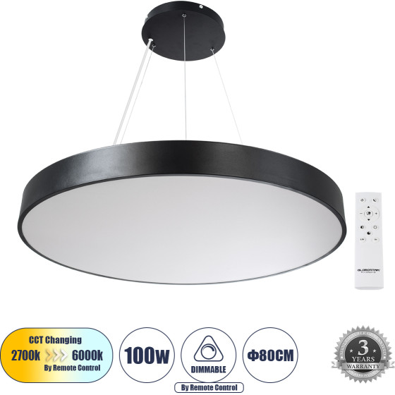 GloboStar Burton 61204-P �������� ���������� ������ Led Cct 100W 11020lm 120� Ac 220-240V - �������� �������� ���� ���������������� All In One ����� 6000k+������ 4500k+����� 2700k Dimmable �80cm - ����� - 3 Years Warranty - (61204)
