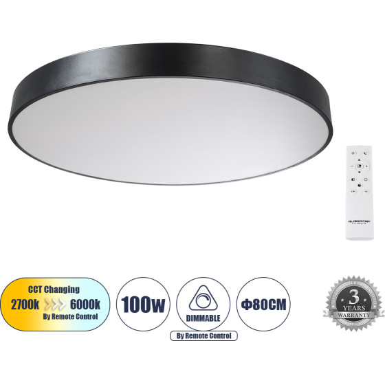 GloboStar Burton 61204-S ���������� ������ Led Cct 100W 11020lm 120� Ac 220-240V - �������� �������� ���� ���������������� All In One ����� 6000k+������ 4500k+����� 2700k Dimmable �80cm - ����� - 3 Years Warranty - (61204-1)