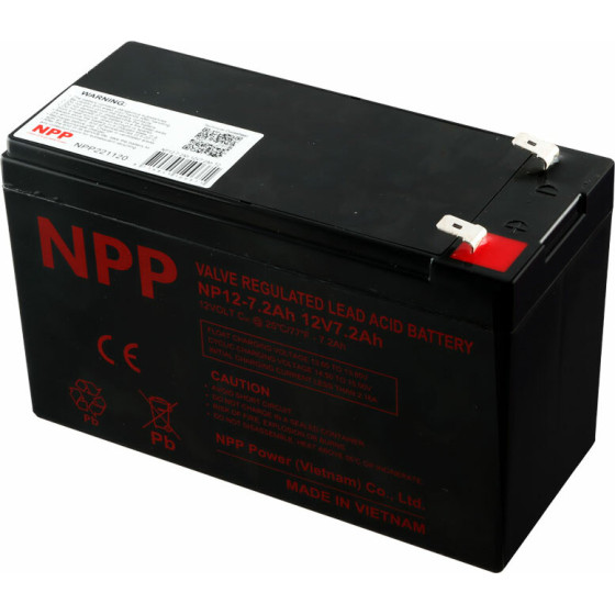 Npp Power Npp ��������� �������� 12V 7.2Ah (151X65X95) NP12-7.2 ���������� T2/F2 6.35mm