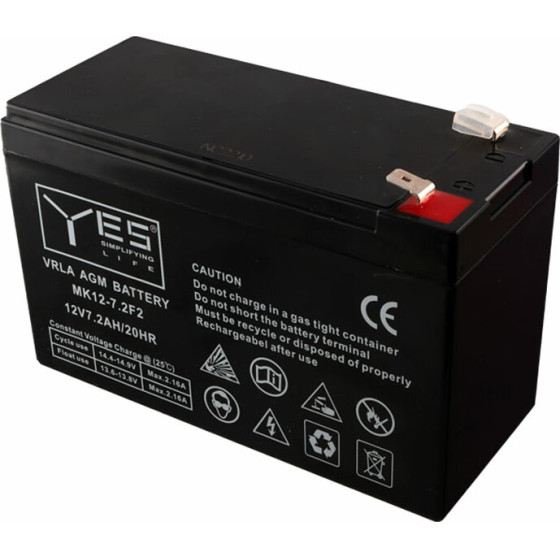 YES ��������� �������� 12V 7.2Ah (151X65X95) MK12-7.2F2 ���������� T2/F2 6,35mm