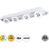GloboStar Nespo ��������� ������ Linear Design Led Cct �� ��������� ���� Led Spot Downlight 48W 5376lm 360� & 45� Ac 220-240V - �������� �������� ���� �������� On/Off All In One ����� 6000k+4500k+2700k �80 x �13 x �6.5cm - ����� - (61215)