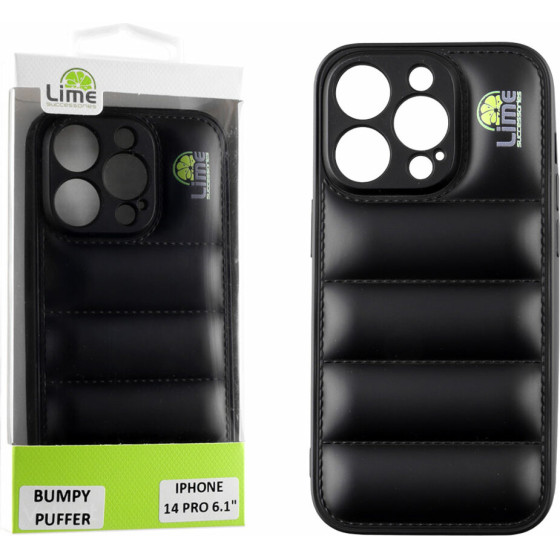 Lime ���� Iphone 14 Pro 6.1'' Bumpy Puffer Tpu Full Camera Protection BLACK