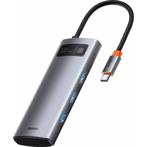 Baseus Metal Gleam USB-C Docking Station �� Hdmi 4K Pd ����� - (CAHUB-CX0G)