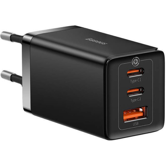Baseus ��������� ����� ������� �� ���� USB-A ��� 2 ����� USB-C 65W Quick Charge 3.0 ������ (GaN5 Pro) - (CCGP120201)
