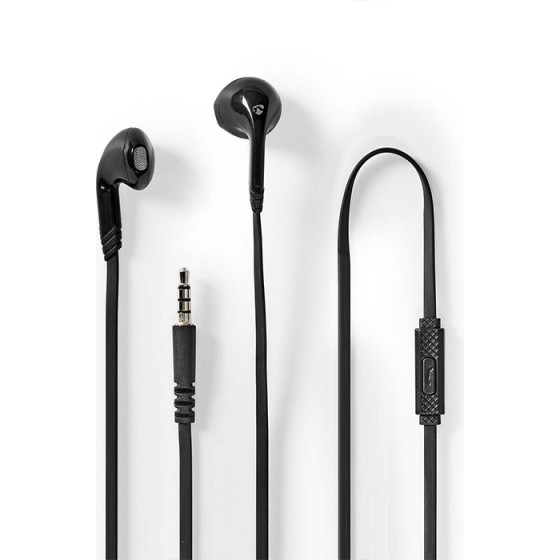 Nedis HPWD2021BK Wired Earphones 3.5mm With Cable LENGTH: 1.20m BUILT-In Microphone BLACK