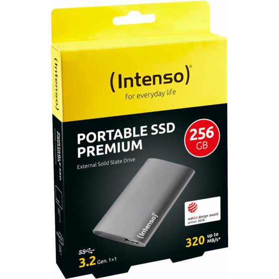 Intenso External Premium Edition Usb 3.2 ���������� Ssd 256GB 1.8'' ������� - (3823440)