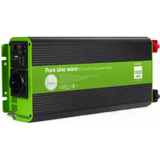Energenie 12V Pure Sine Wave Car DC-Ac Power Inverter 1000W - (EG-PWC-PS1000-01)