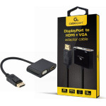 Cablexpert Displayport Male To Hdmi FEMALE+Vga Female Adapter Cable Black - (A-DPM-HDMIFVGAF-01)